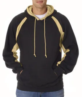 1262 Badger Adult Hook Hooded Blended Fleece Black/ Vegas Gold
