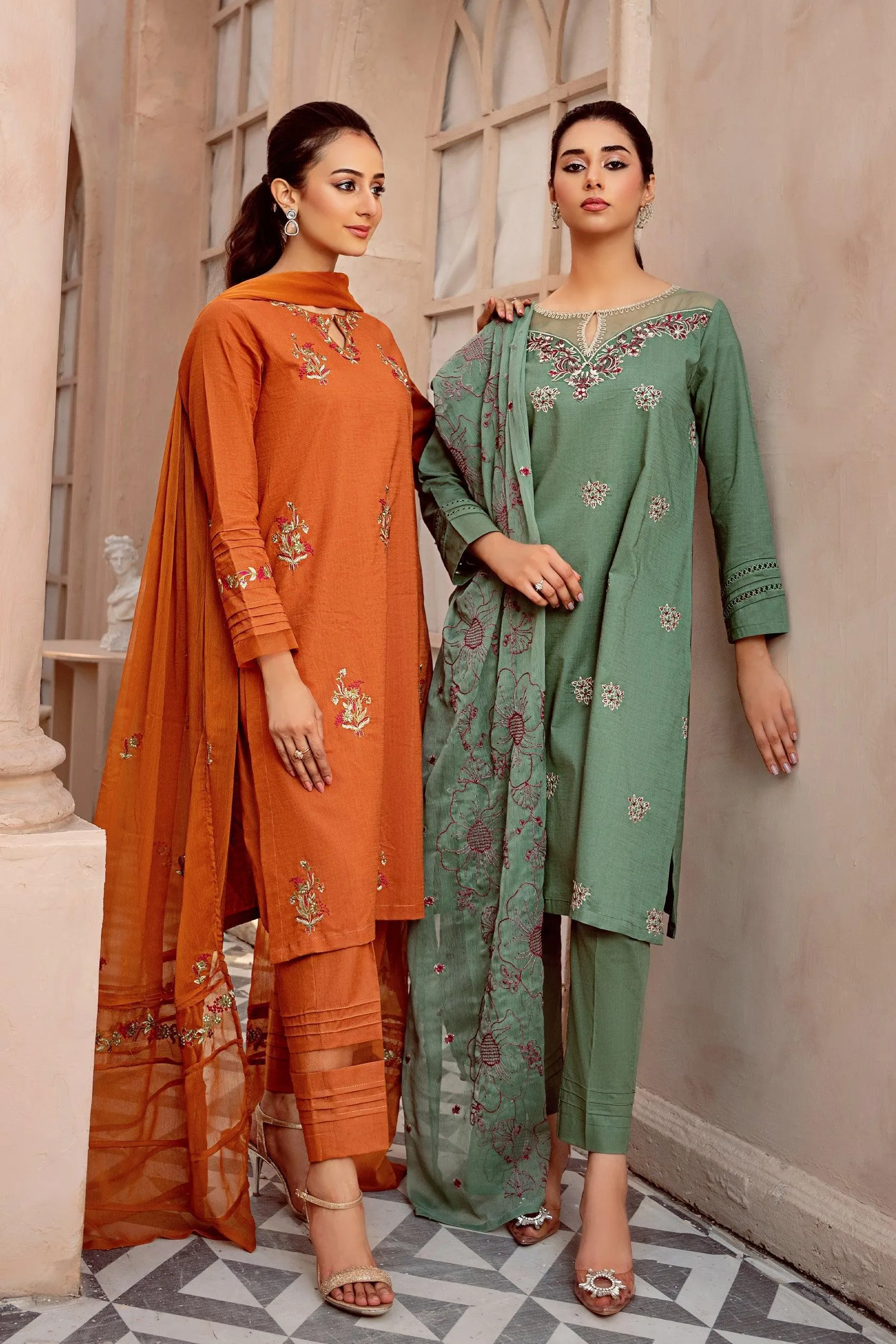 3PC - Embroidered Textured Lawn