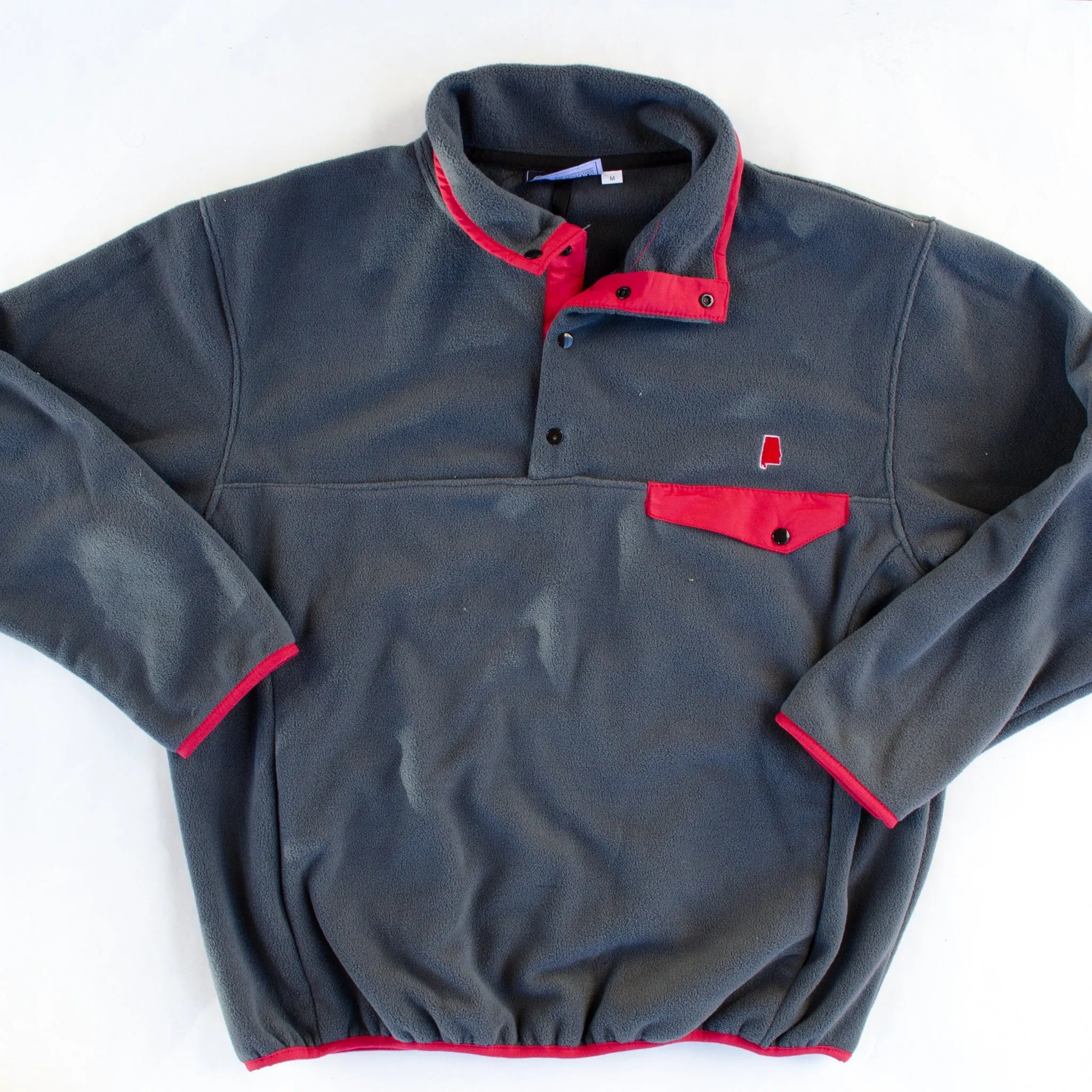 Alabama Tuscaloosa Gameday Fleece Pullover Grey and Crimson