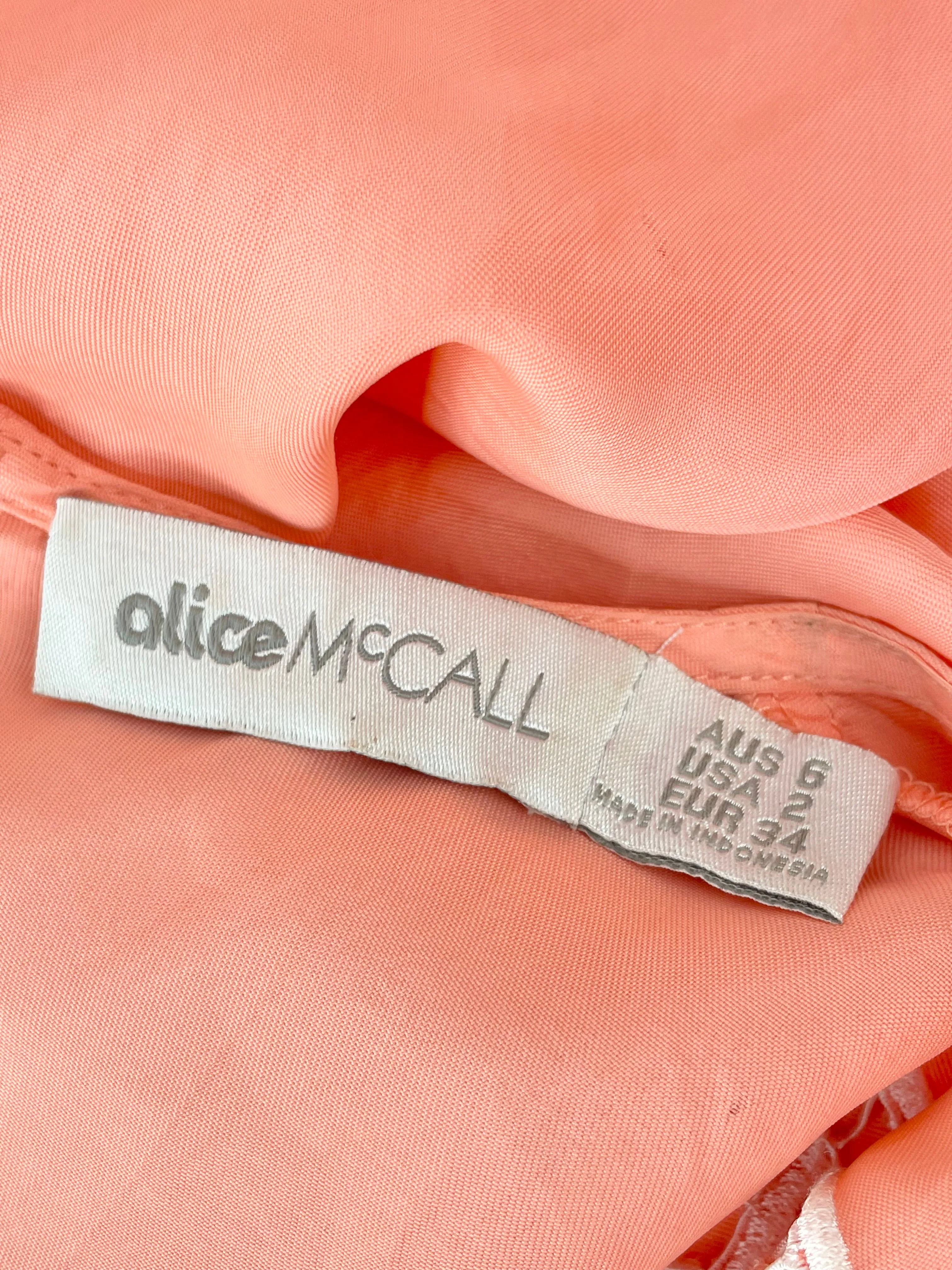 Alice McCall Salmon Embroidered Floral Midi Dress - AU6