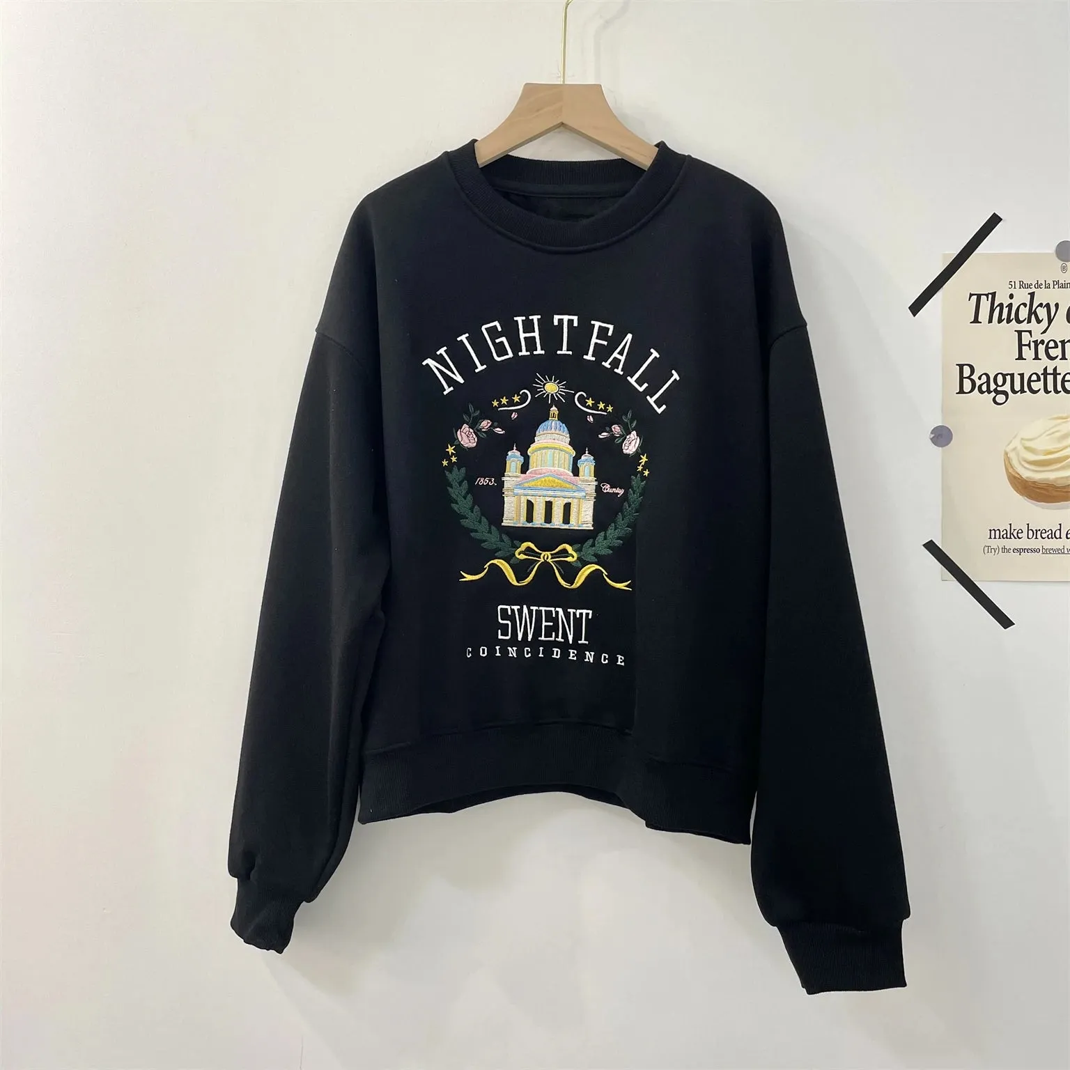 Amozae-Autumn Casual Outfits Amozae-Vintage Embroidery Thick Fleece Lined Sweatshirt Winter Women's Top Loose Hoodie