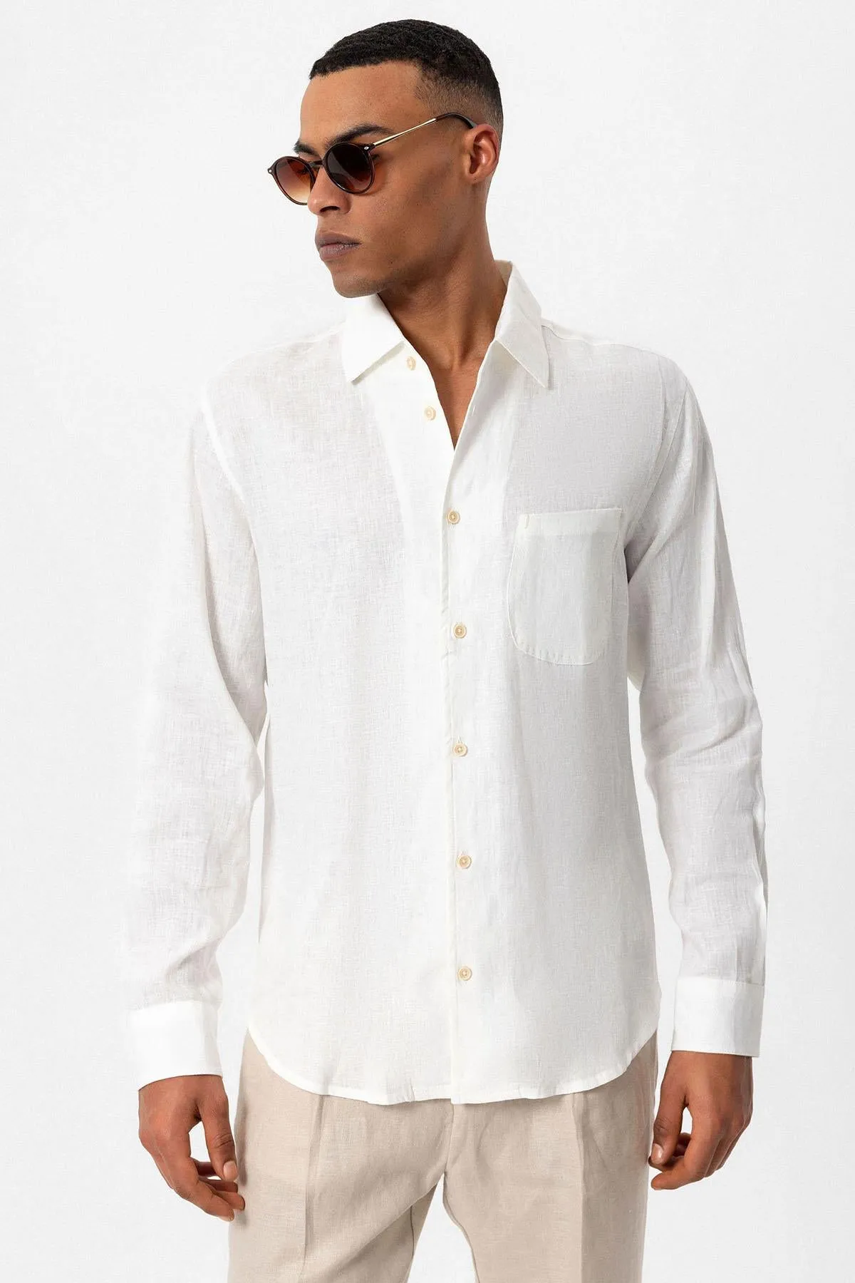 ANT 100% Linen Long Sleeve Men's Shirt - Arad