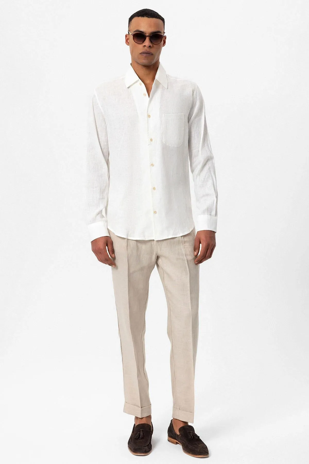 ANT 100% Linen Long Sleeve Men's Shirt - Arad