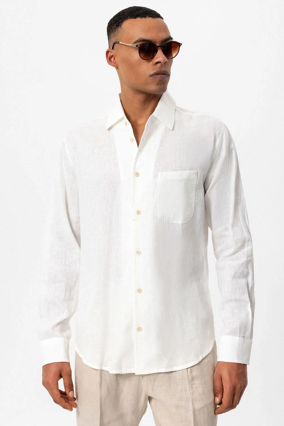 ANT 100% Linen Long Sleeve Men's Shirt - Arad