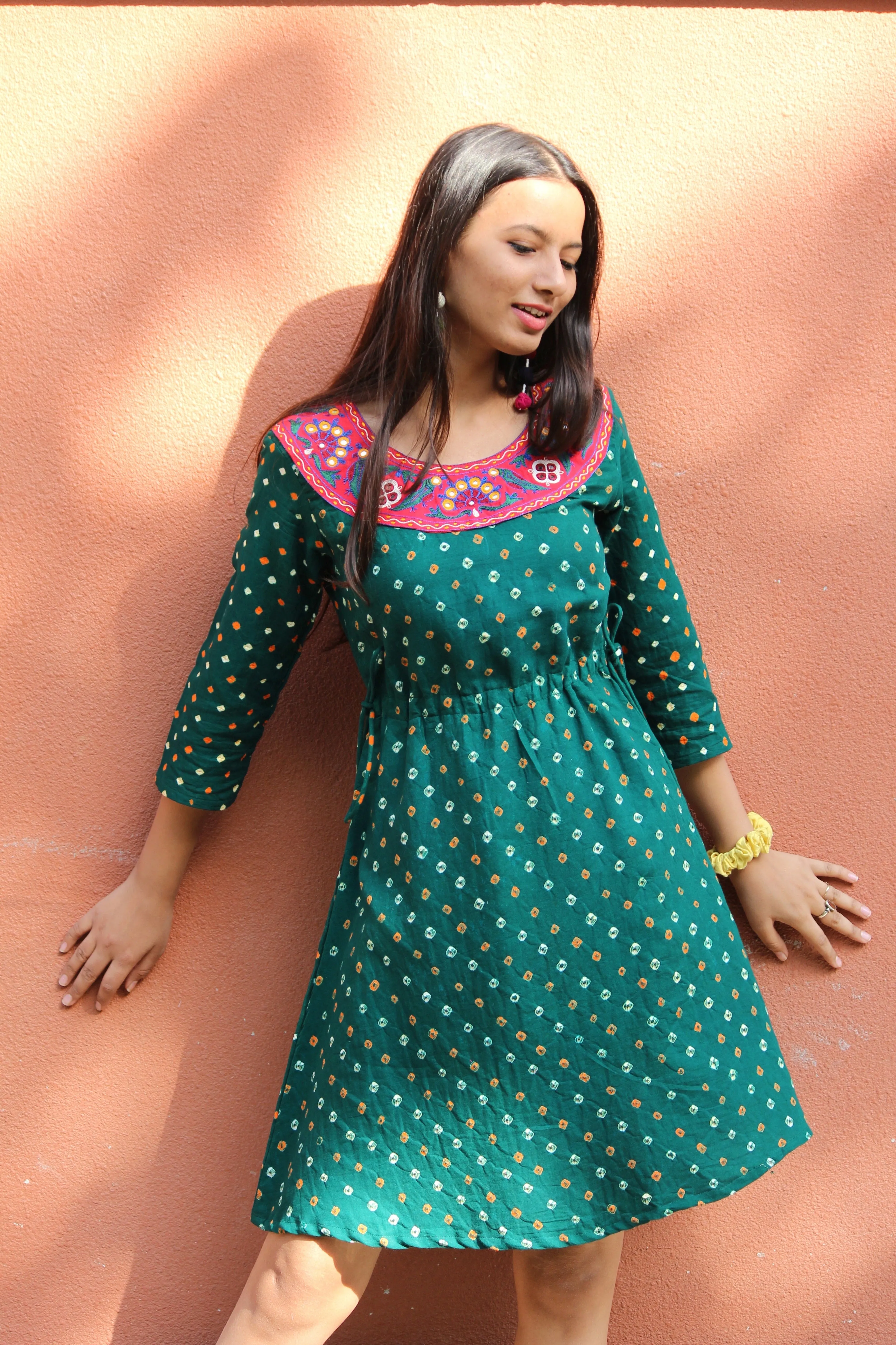 Bandhani Embroidered Dress
