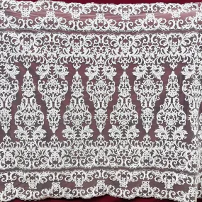 Beaded & Corded Lace Fabric Embroidered on 100% Polyester Net Mesh | Lace USA - 97069W-SB