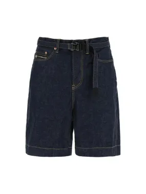 Belted Denim Shorts
