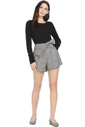 Belted Short W/ Patch Pockets (Black & White)