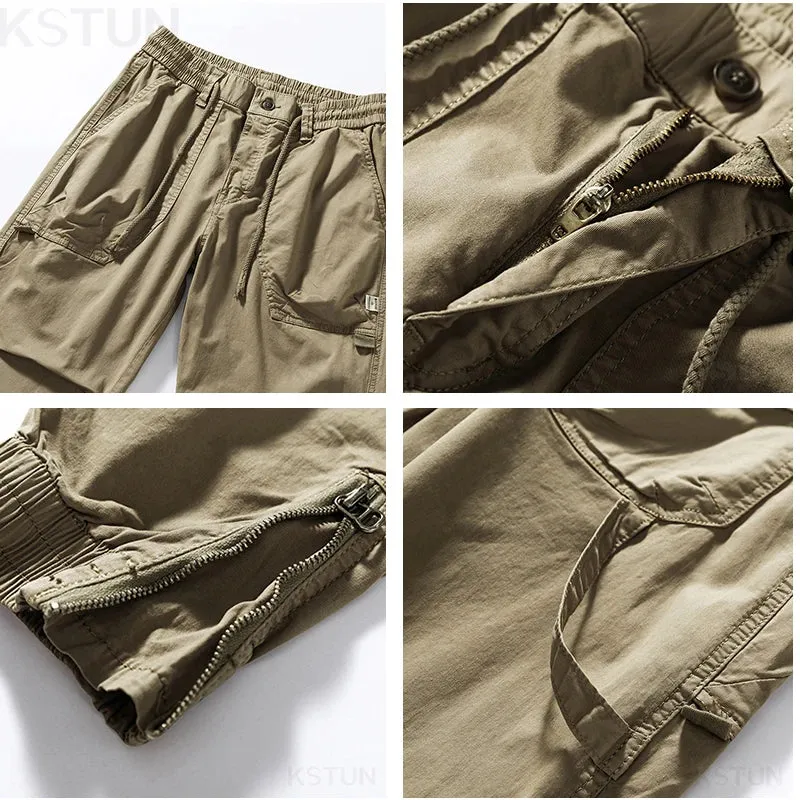Black Casual Harem Pants For Men Cargo Pants Pleated Man Jogger Pants Striped Elastic Waist Sweatpants Bottom Zipper Desinger