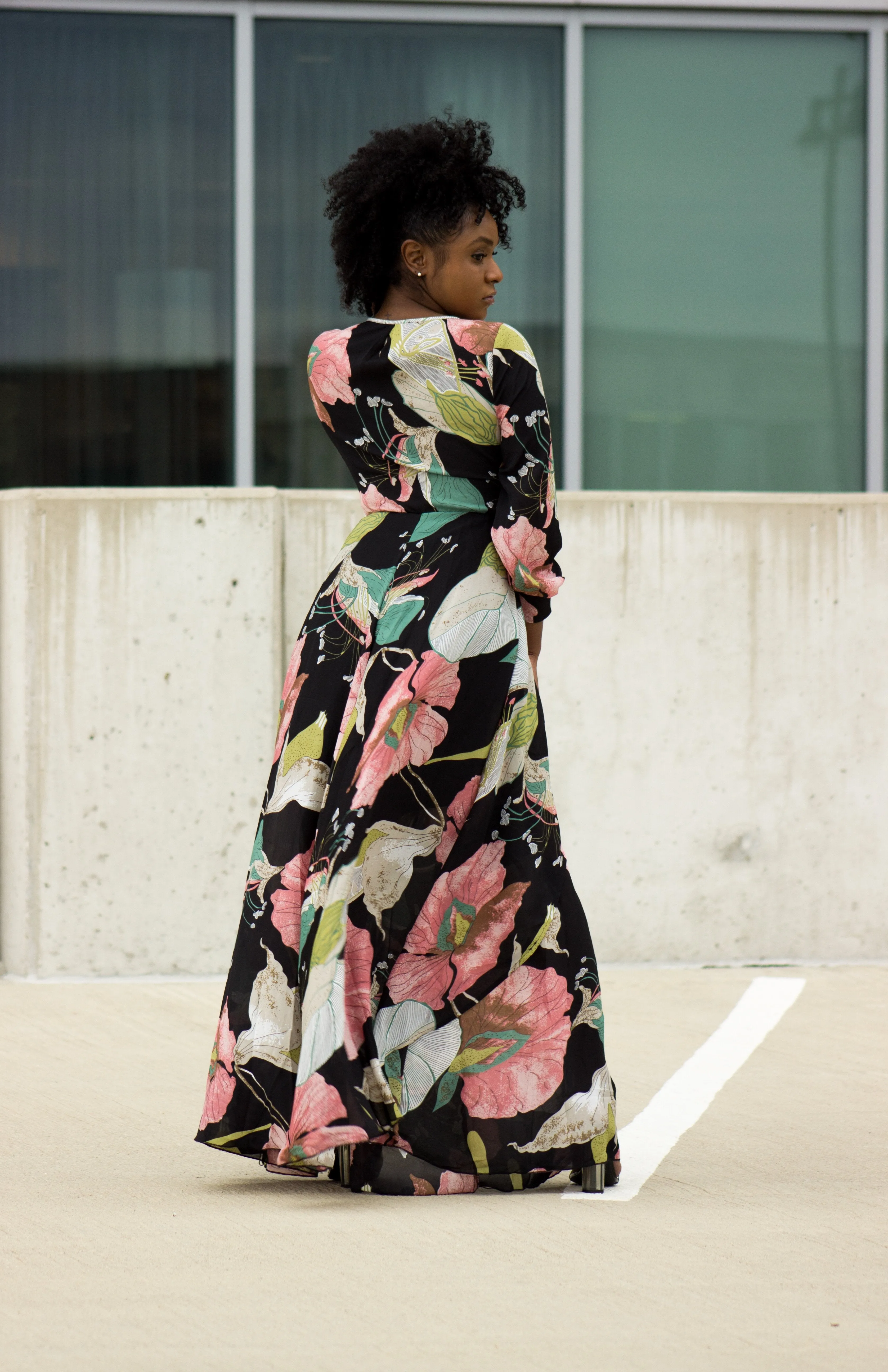 Black Floral Maxi Dress