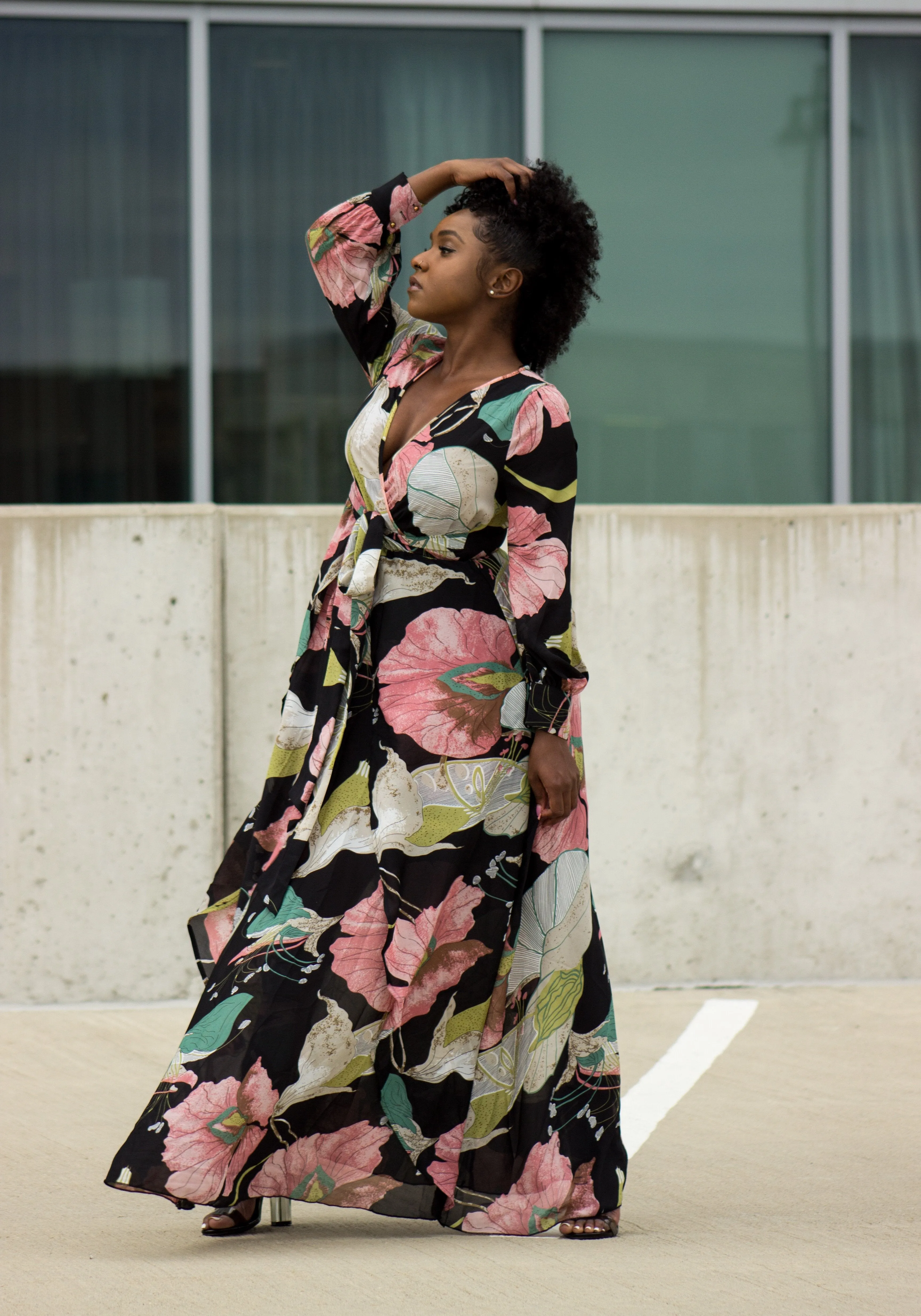 Black Floral Maxi Dress