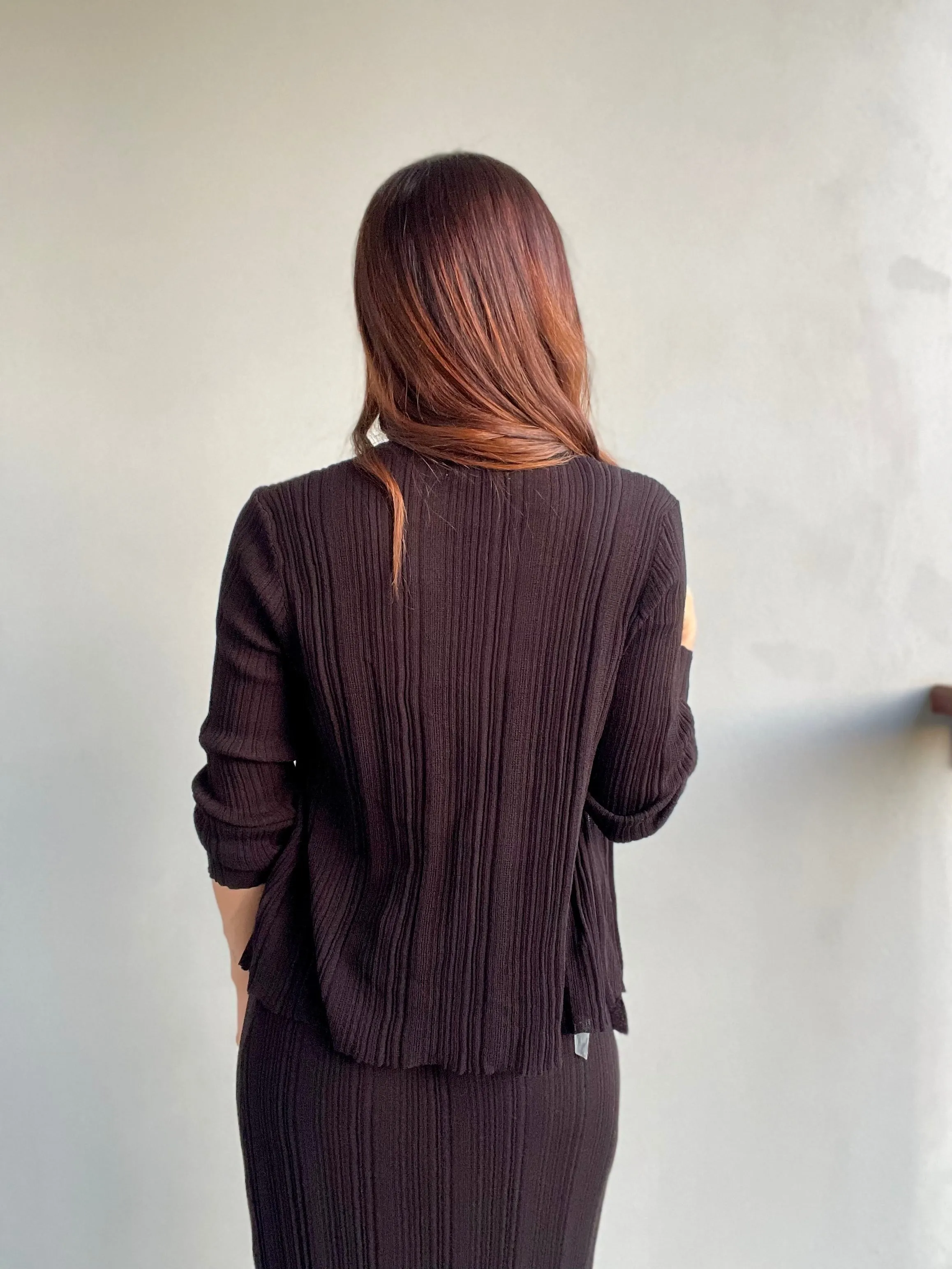 Blair Black Ribbed Cardigan