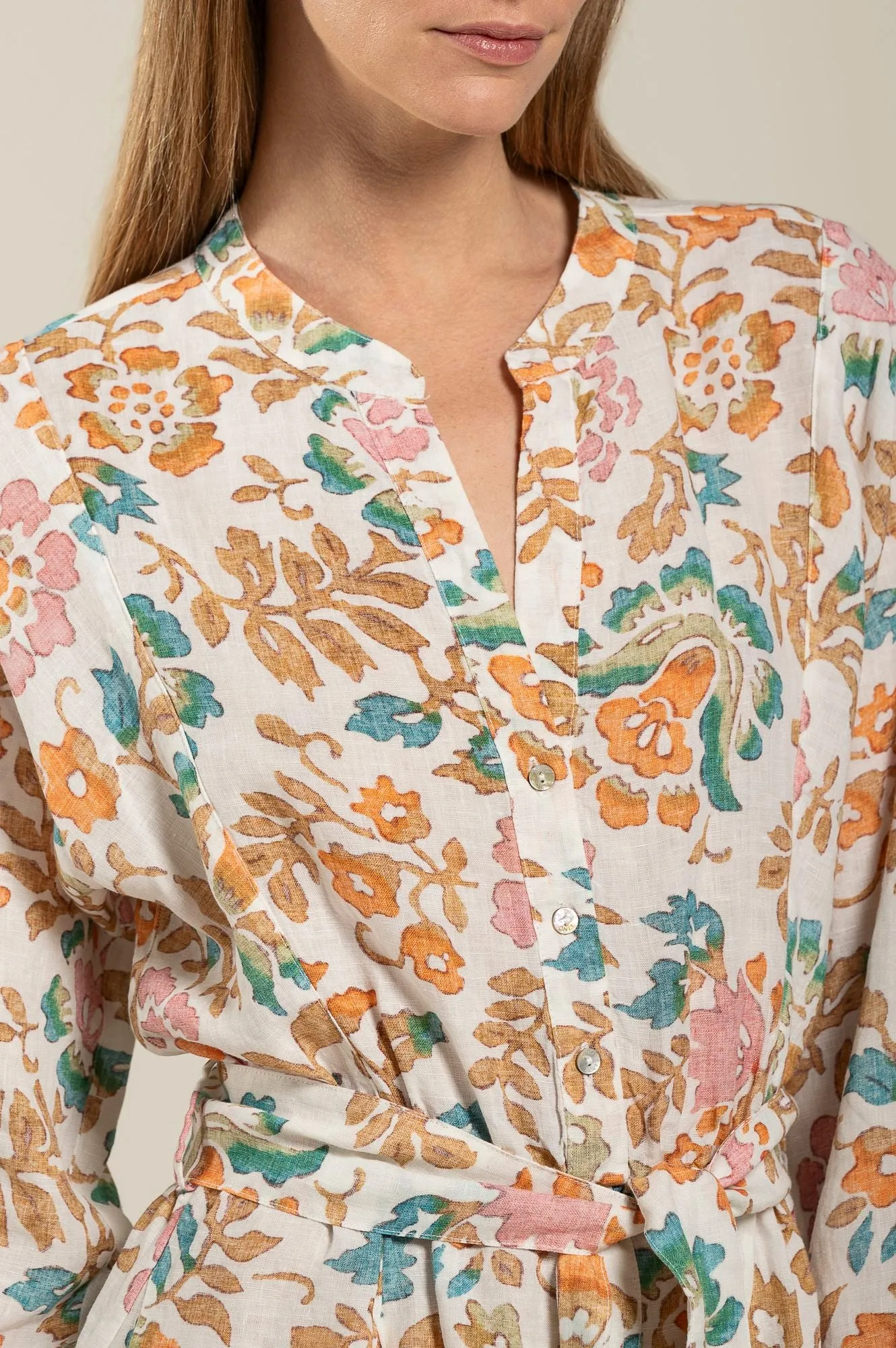 Botanical Floral Dress with Belt
