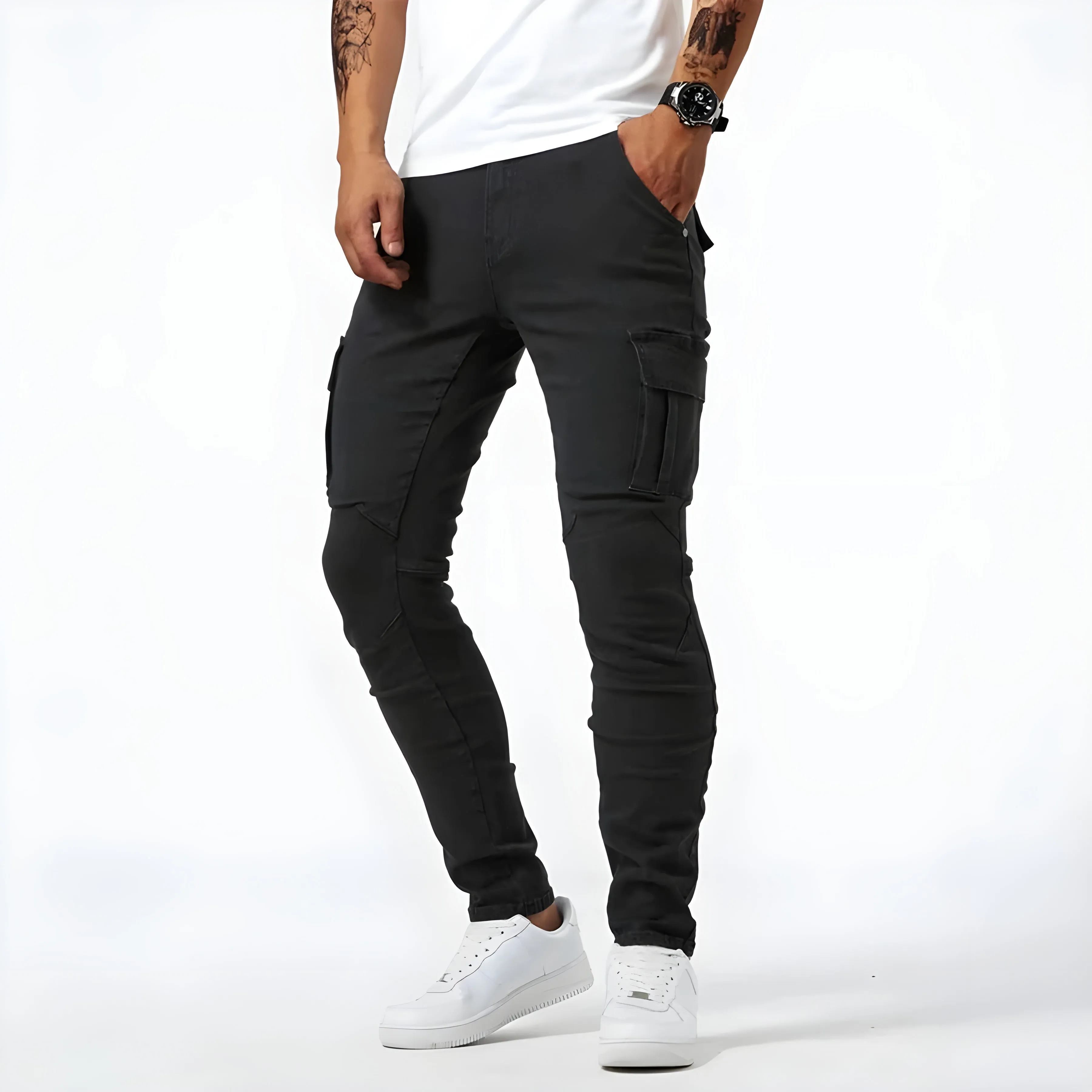 Carlo Pelli – Stretch Denim Cargo Pants