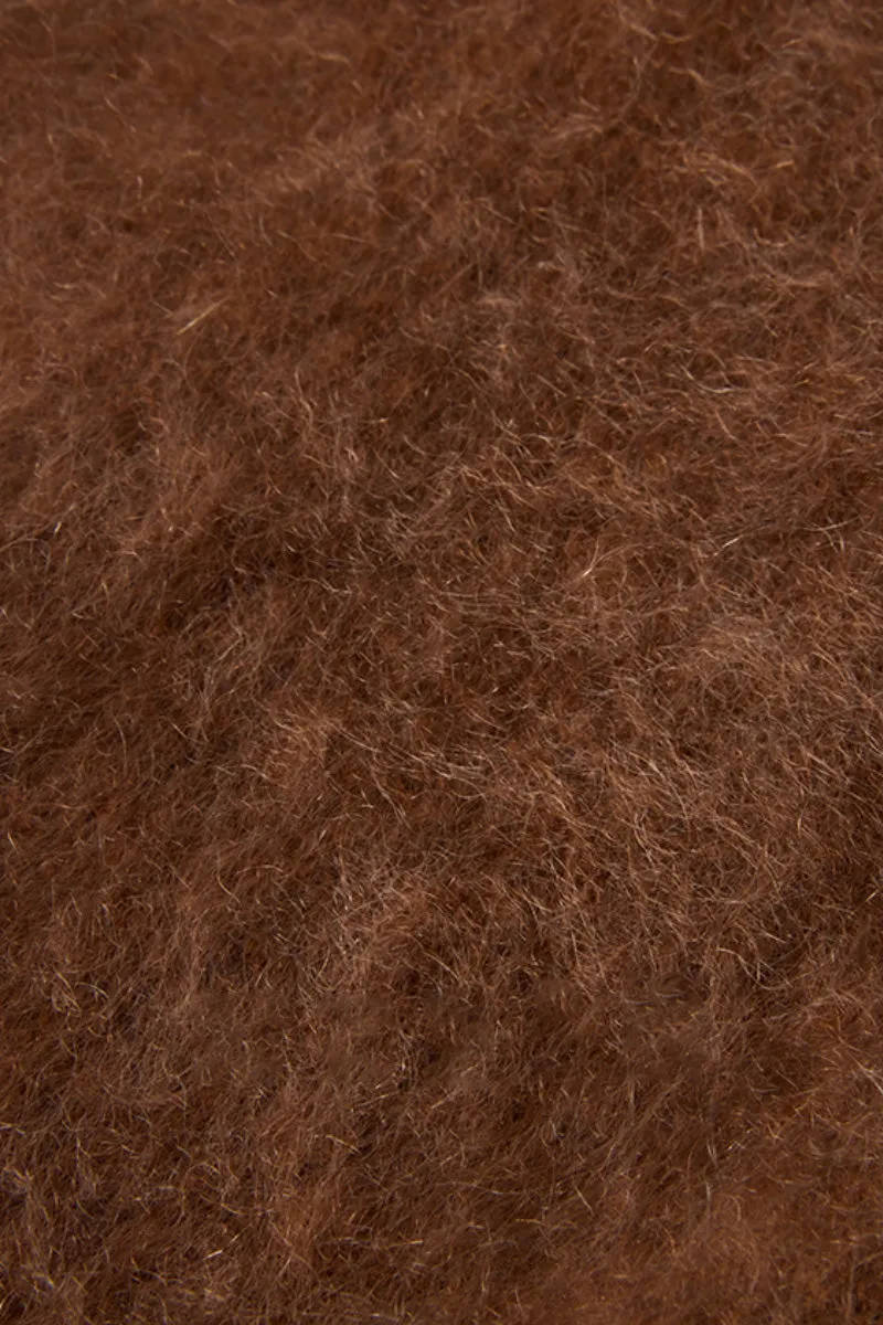 Chunky Brushed Cashmere Turtleneck Pullover Sweater