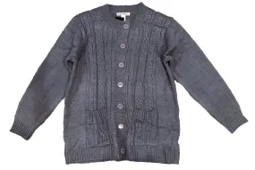 Chunky Cable Knit Sweater Cardigan (Grey)