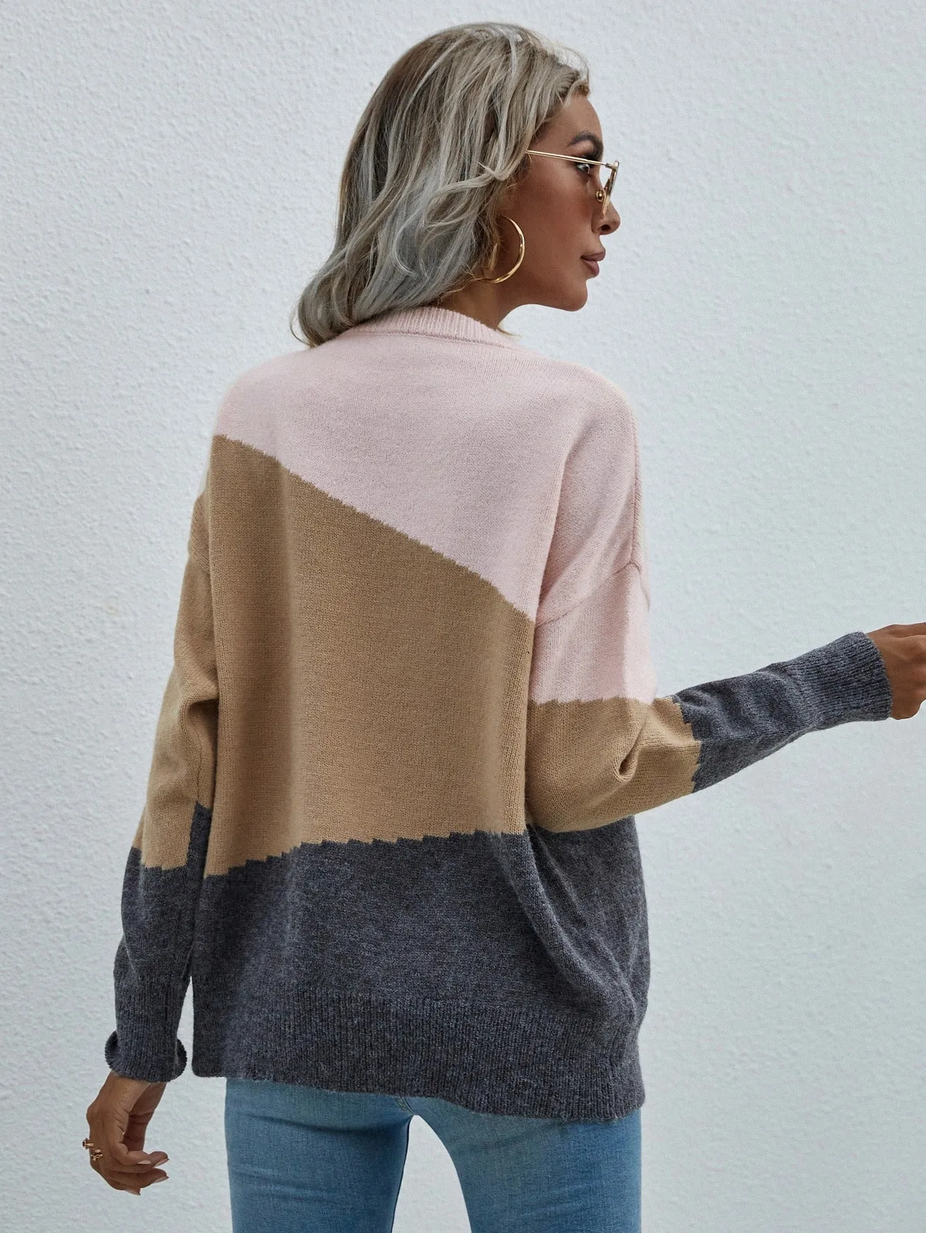 Color Block Dropped Shoulder Pullover Sweater | 3 colors -  All Sales Final