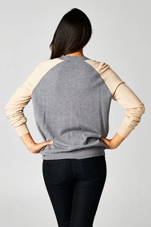 Colorblock Long Sleeve Cardigan