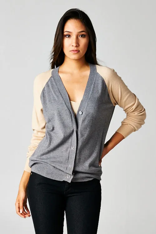 Colorblock Long Sleeve Cardigan
