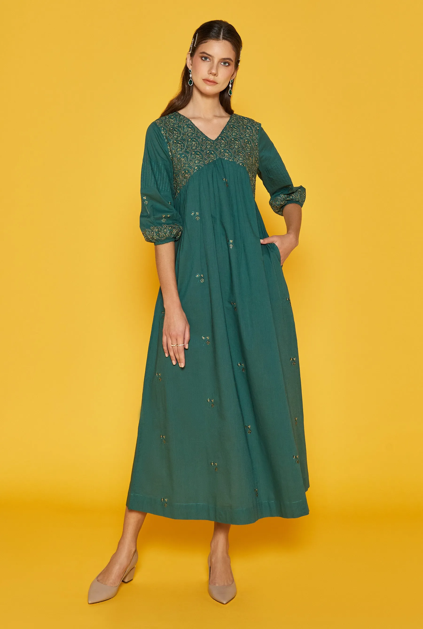 Cordilia Forest Green Kaftan