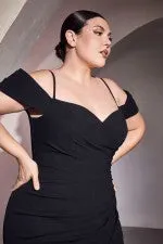 CREPE GATHERED DRESS