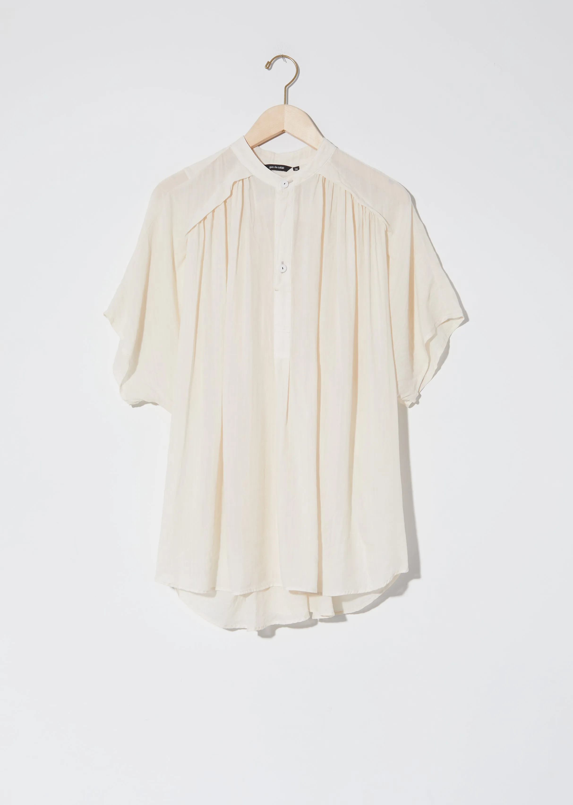 Crinkled Henley Blouse