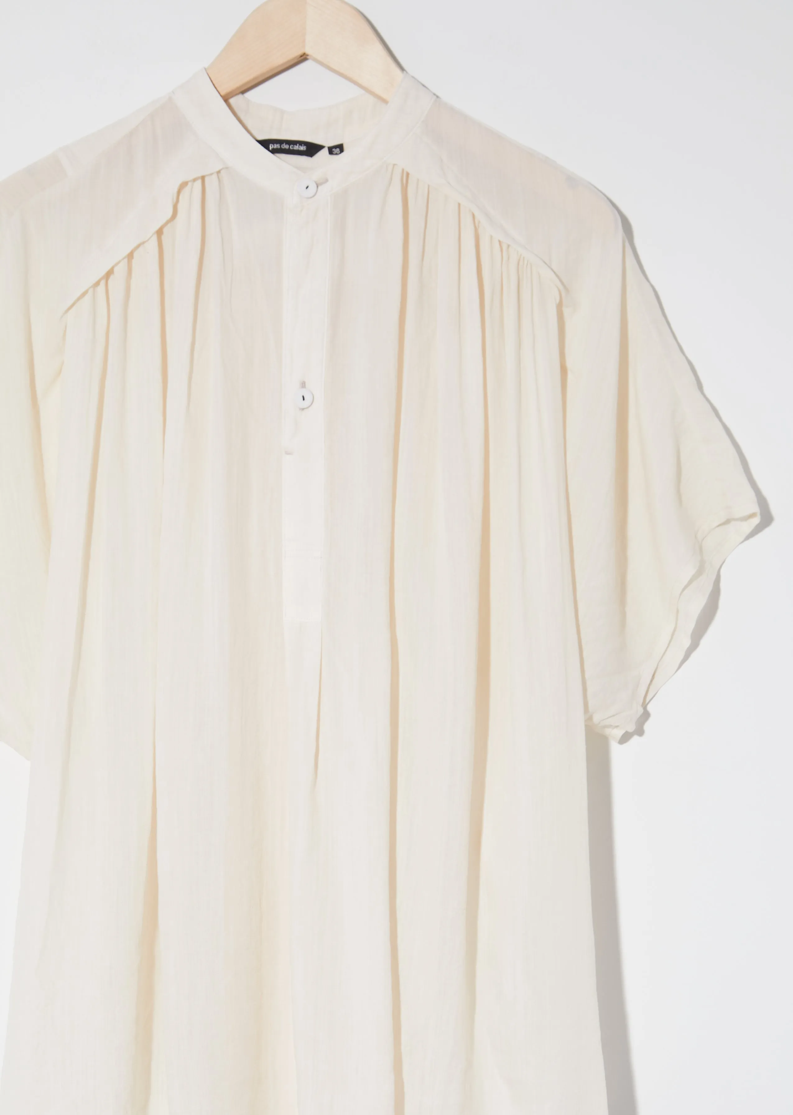 Crinkled Henley Blouse