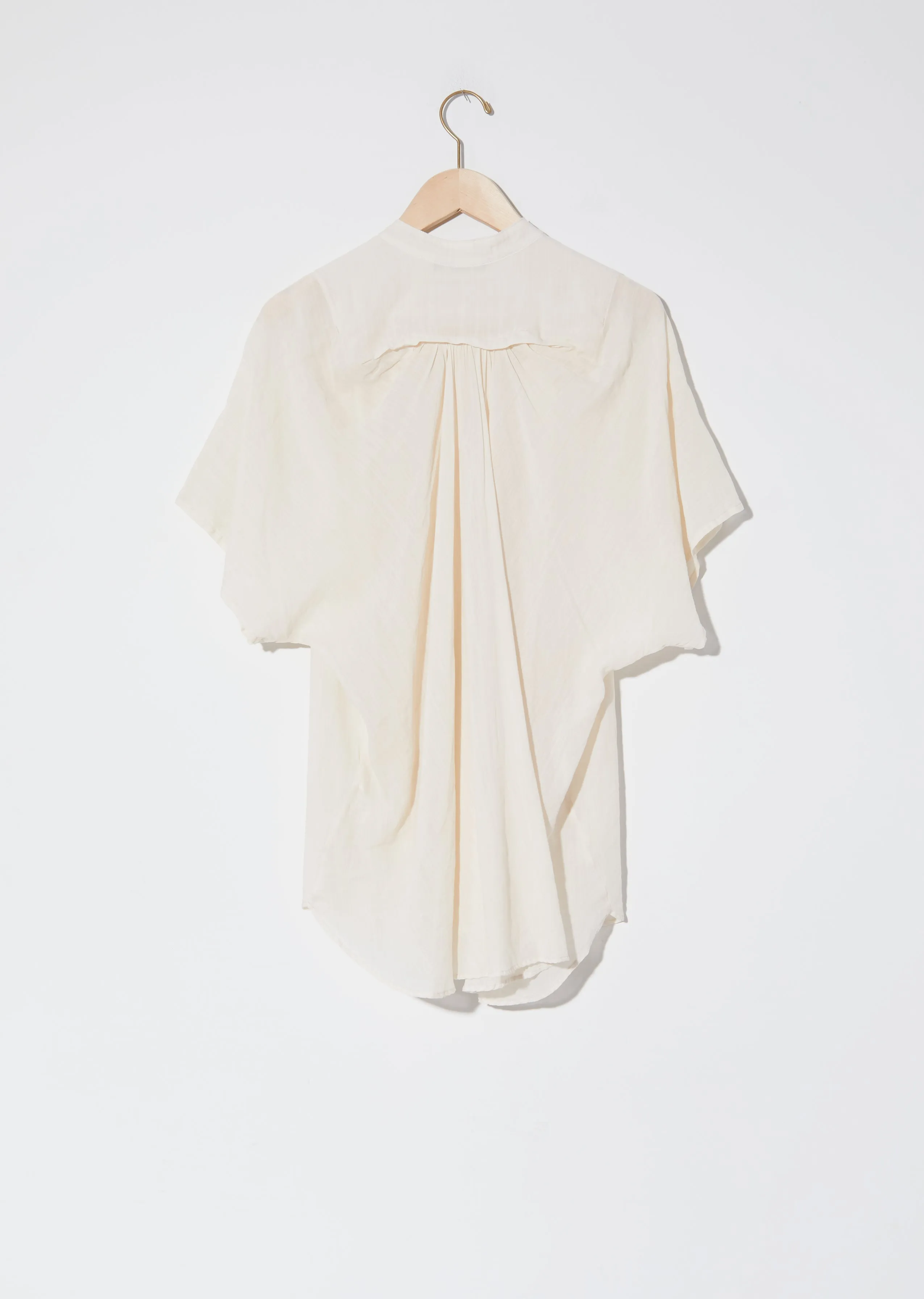Crinkled Henley Blouse