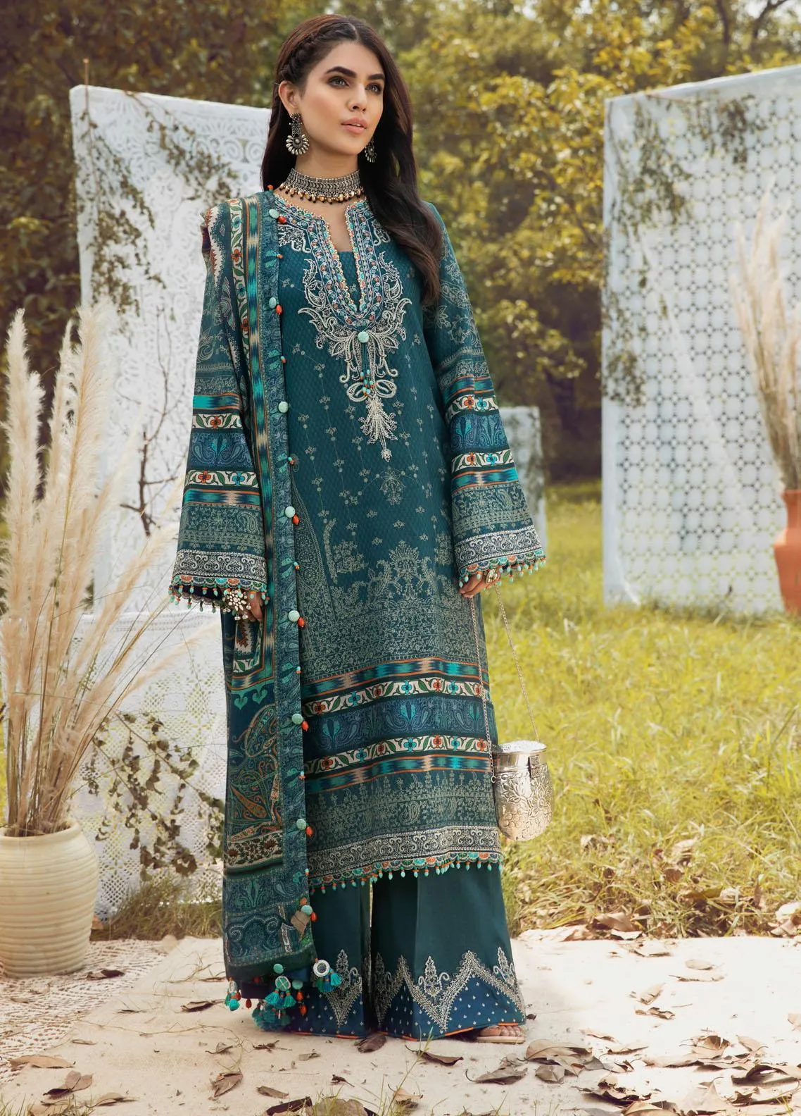 D#01 Anaya Pardes Emb Linen Shawl Collection 1021