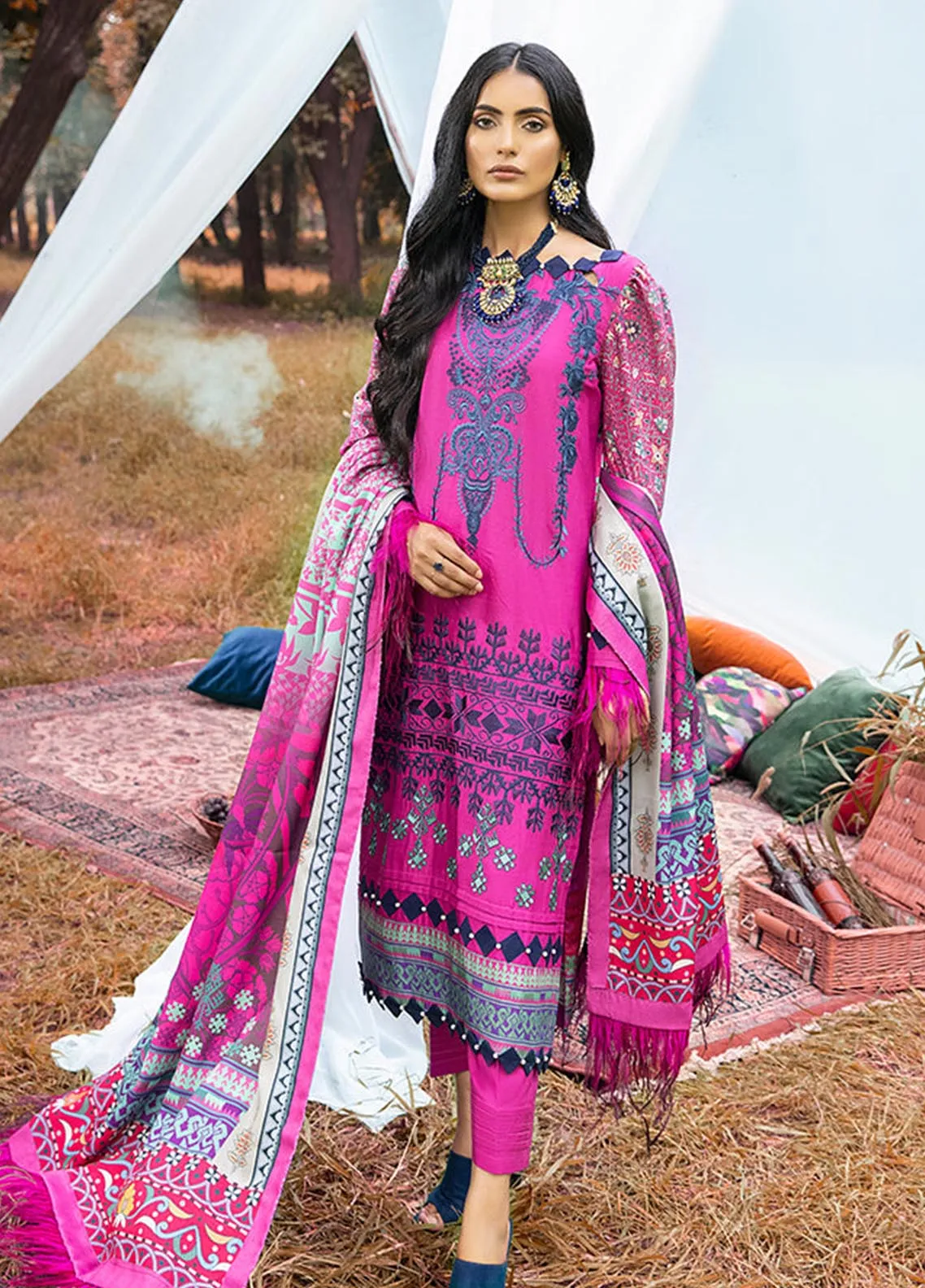 D#06 Alzohaib Wintry Breeze Emb Shawl Collection 1021