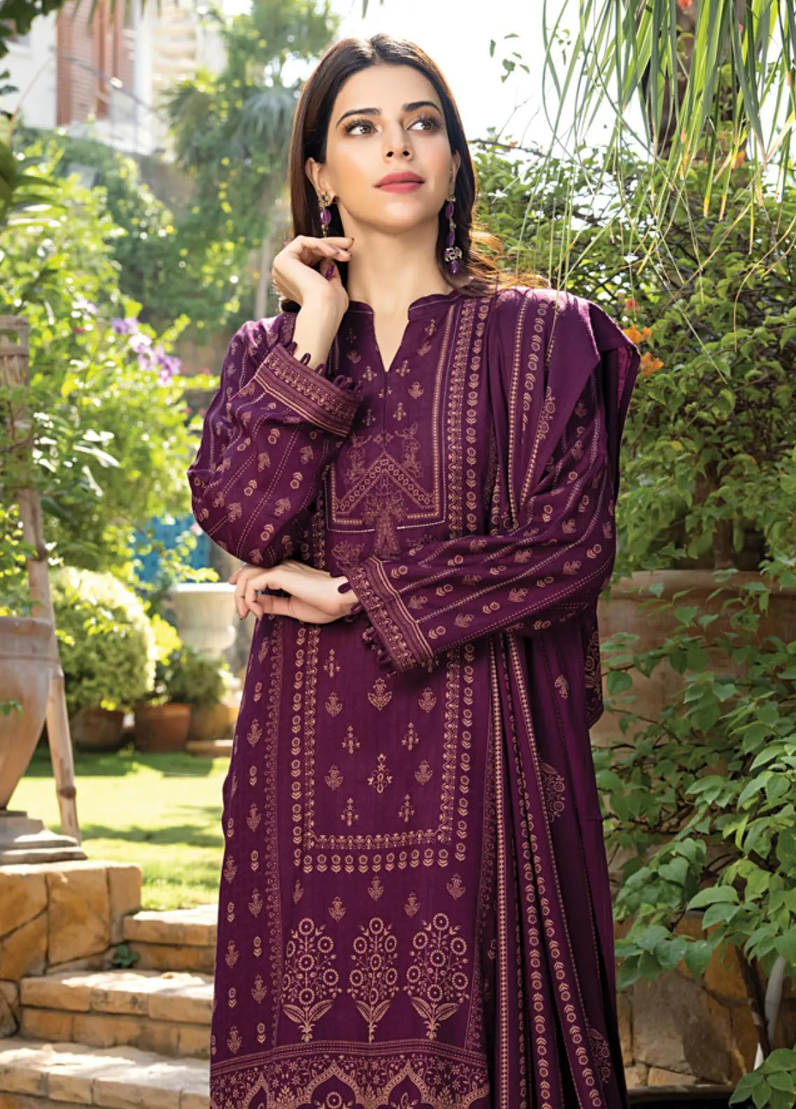 D#1009B LSM Lakhany Cashmi Vool Printed Collection 1122 V-2