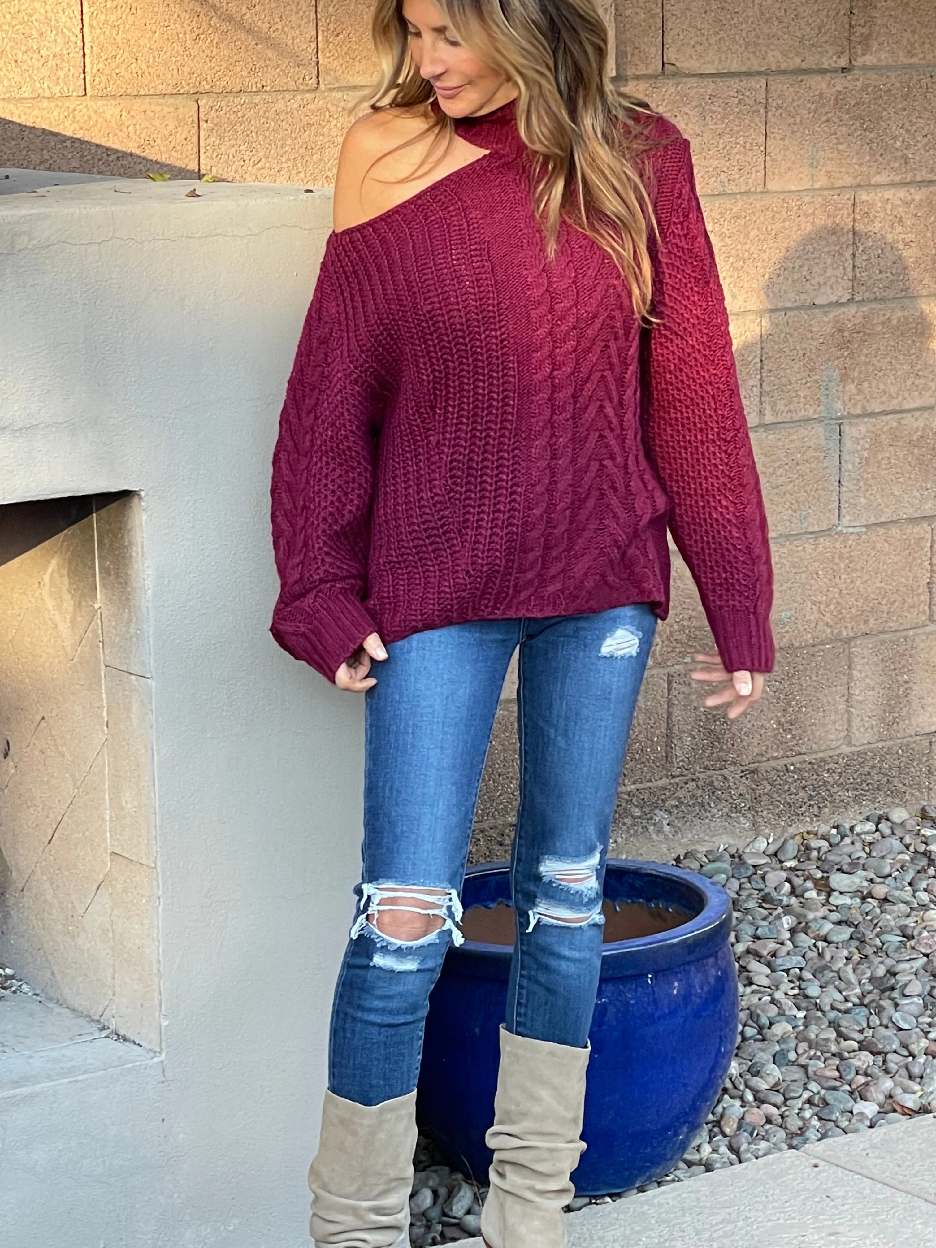 ELLISTON Sweater - Burgundy (Final Sale)