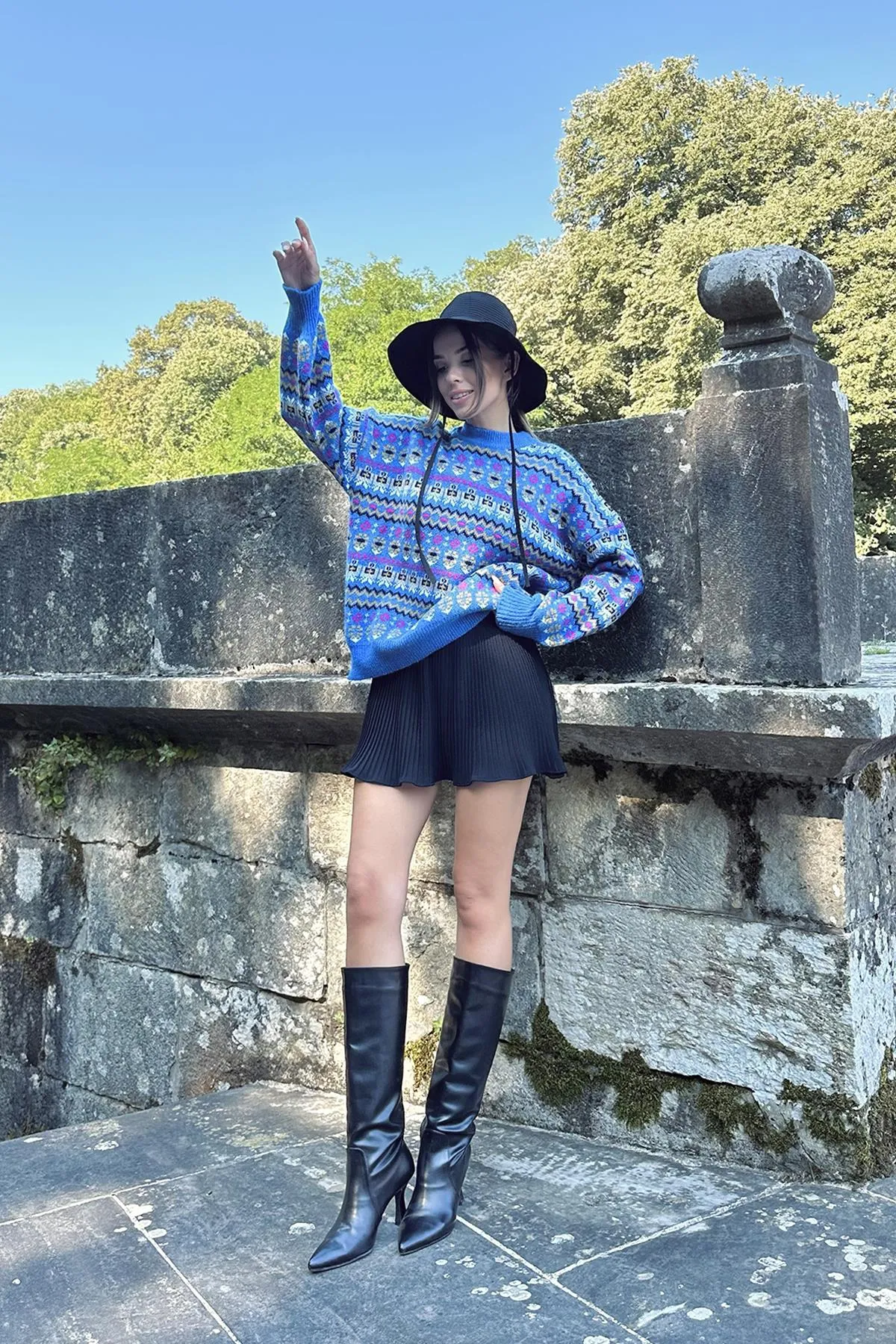 ELS Patterned Sweater - Blue - Salisbury