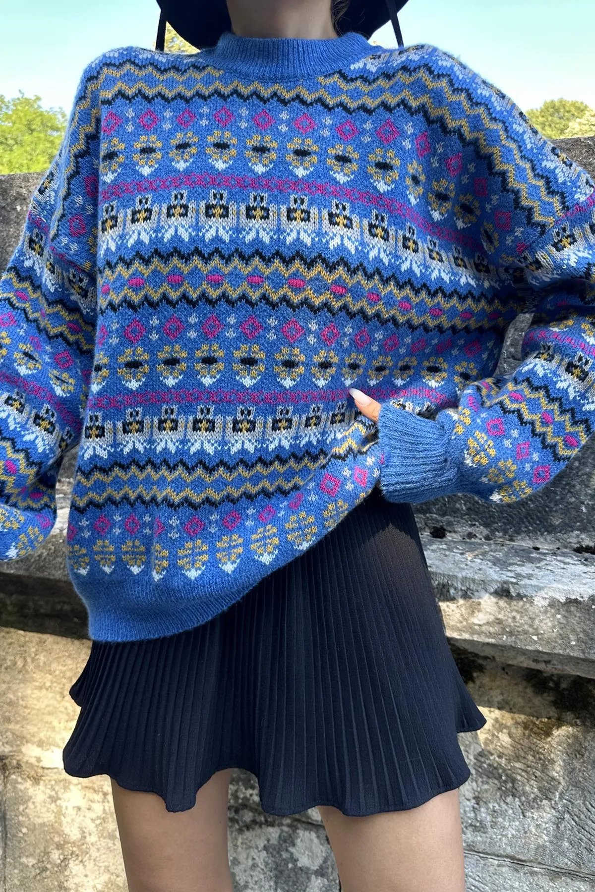 ELS Patterned Sweater - Blue - Salisbury