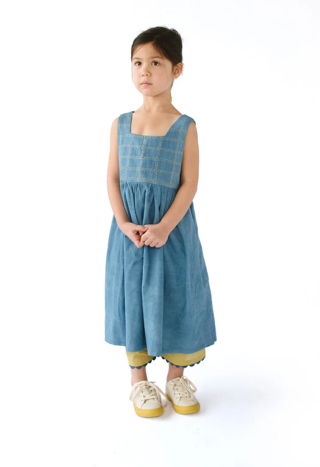 Embroidered Sashiko Bodice Dress Pattern