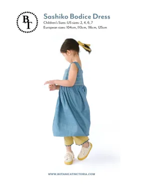 Embroidered Sashiko Bodice Dress Pattern