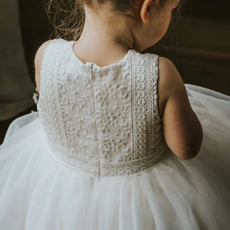 EMBROIDERED SLEEVELESS ORGANZA DRESS
