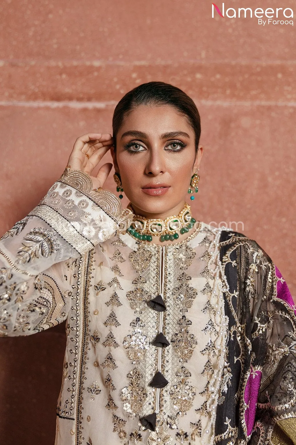 Ethereal White Dress Pakistani for Wedding Party #PF205