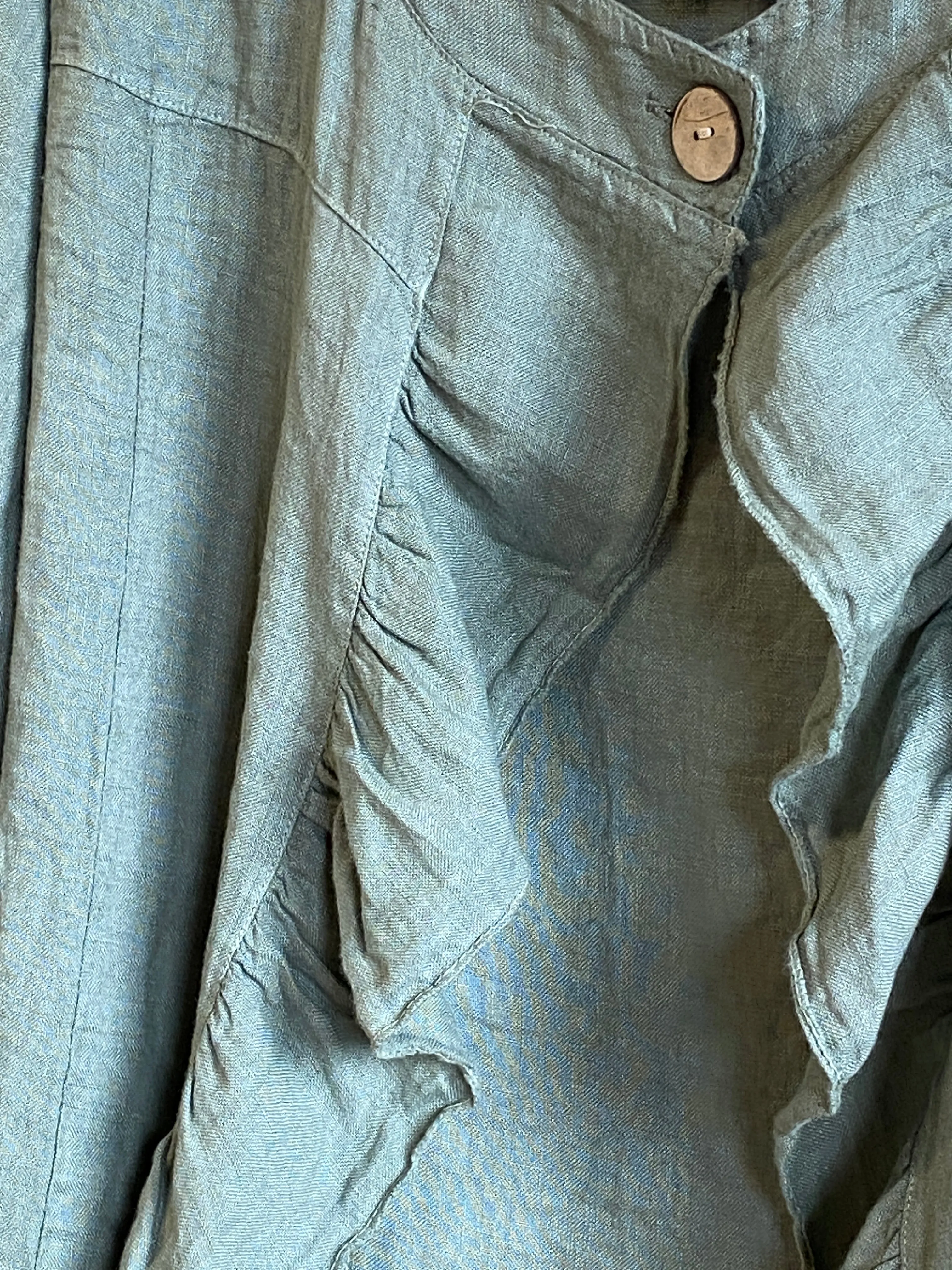 Fifi short linen jacket. Olive Green