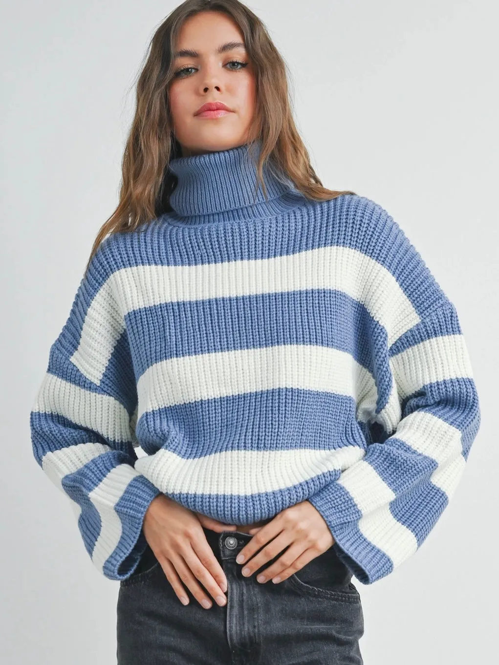 FINAL SALE Jessi Periwinkle Stripe Sweater