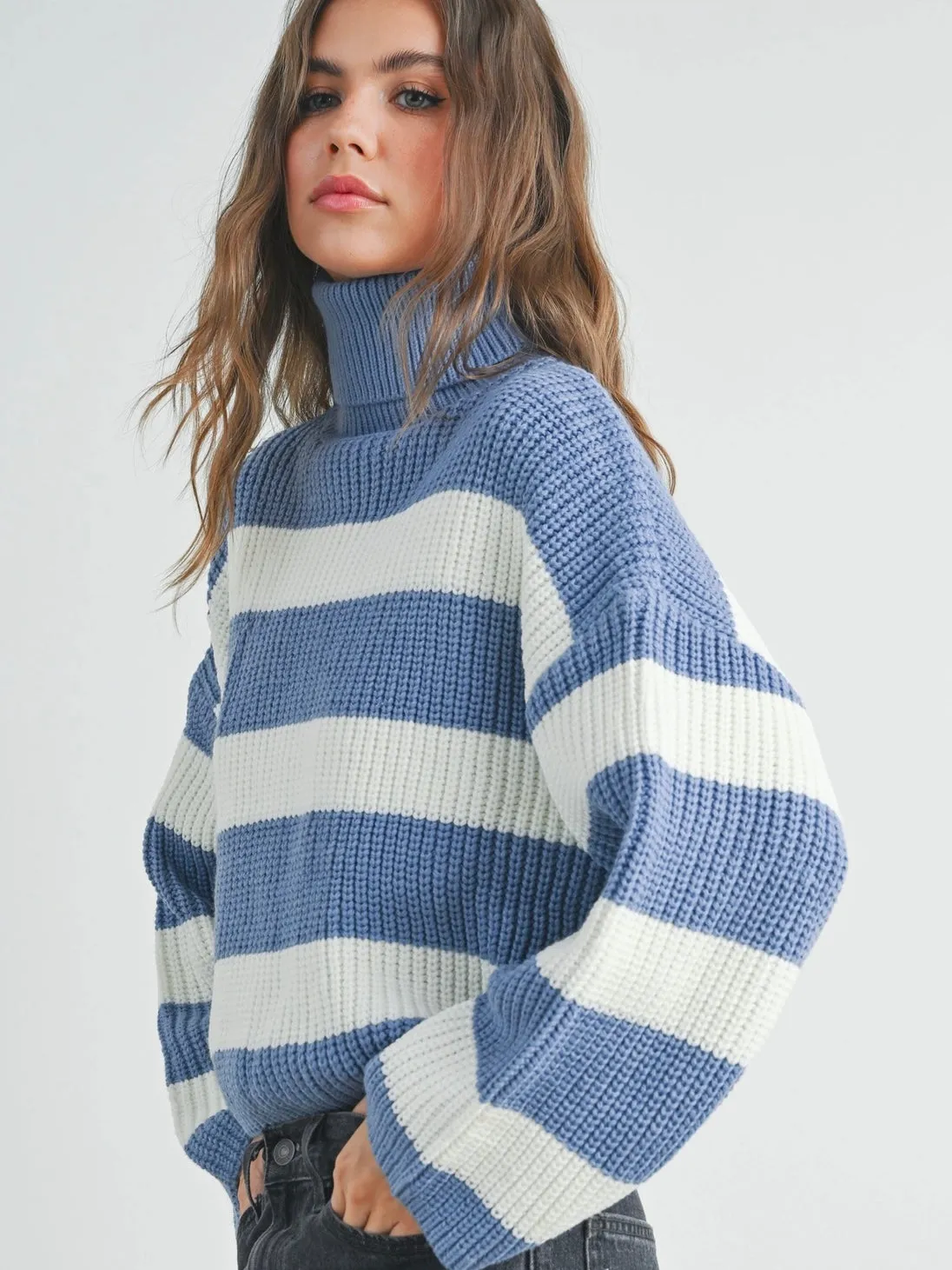 FINAL SALE Jessi Periwinkle Stripe Sweater