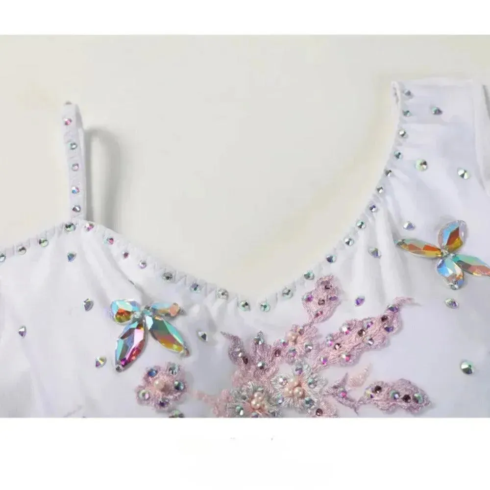 Floral Embroidered Prom Dress Ball Gown Embroidered Floral Long Sleeve for Ballroom Dance