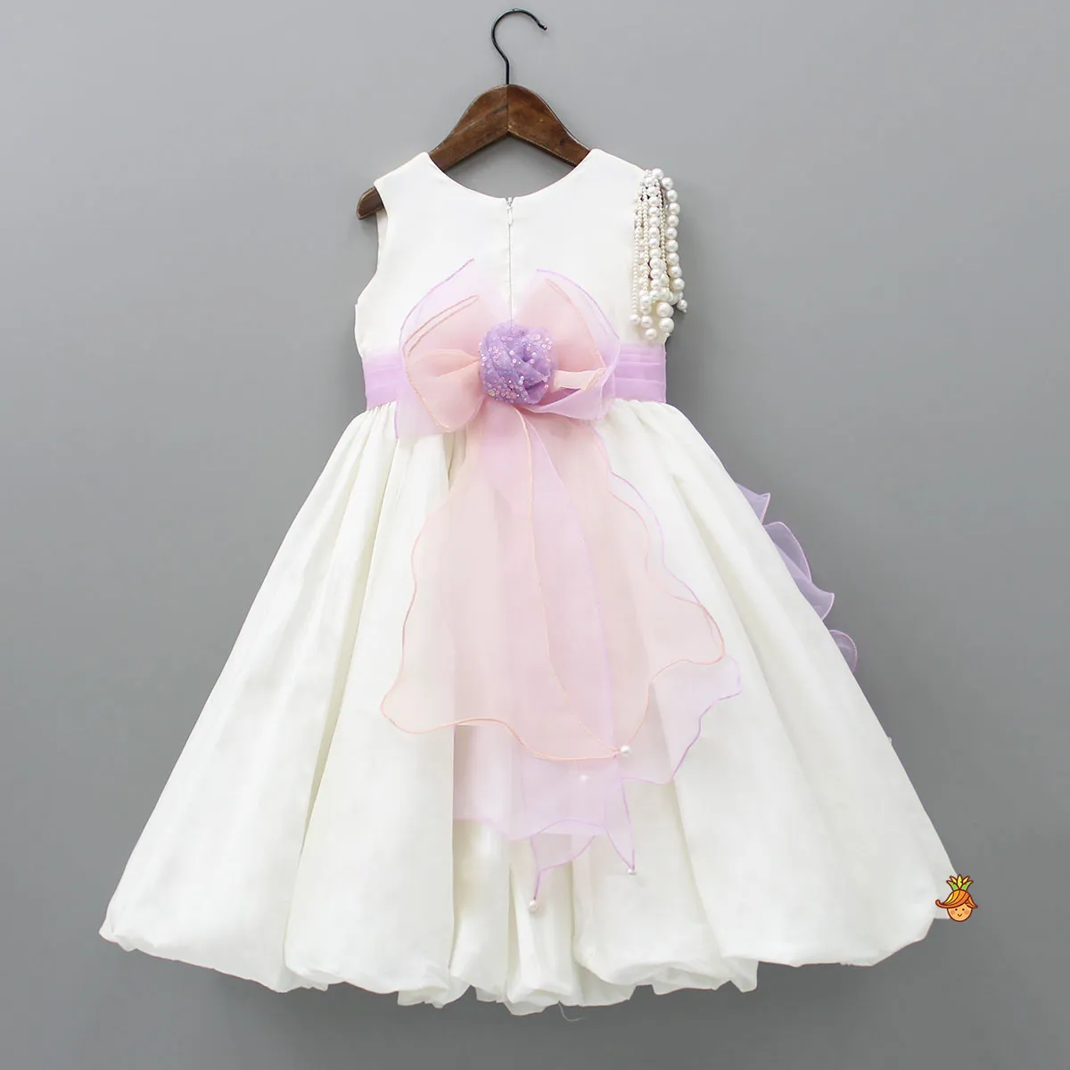 Flower Enhanced Flared Gown