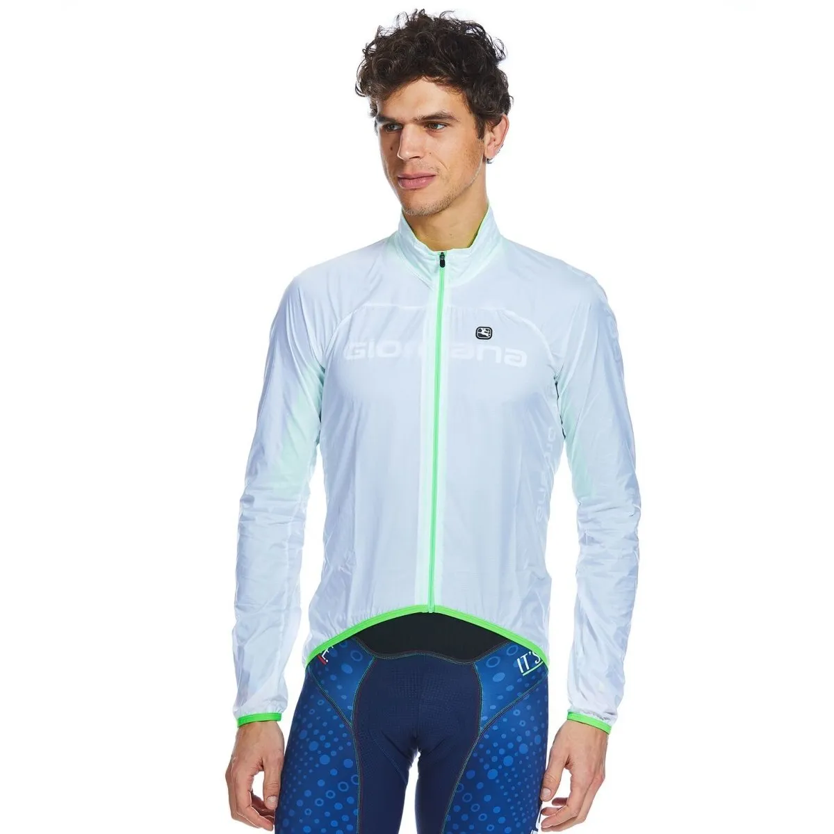 Giordana ZEPHYR Cycling Jacket - Opaque White with black accents