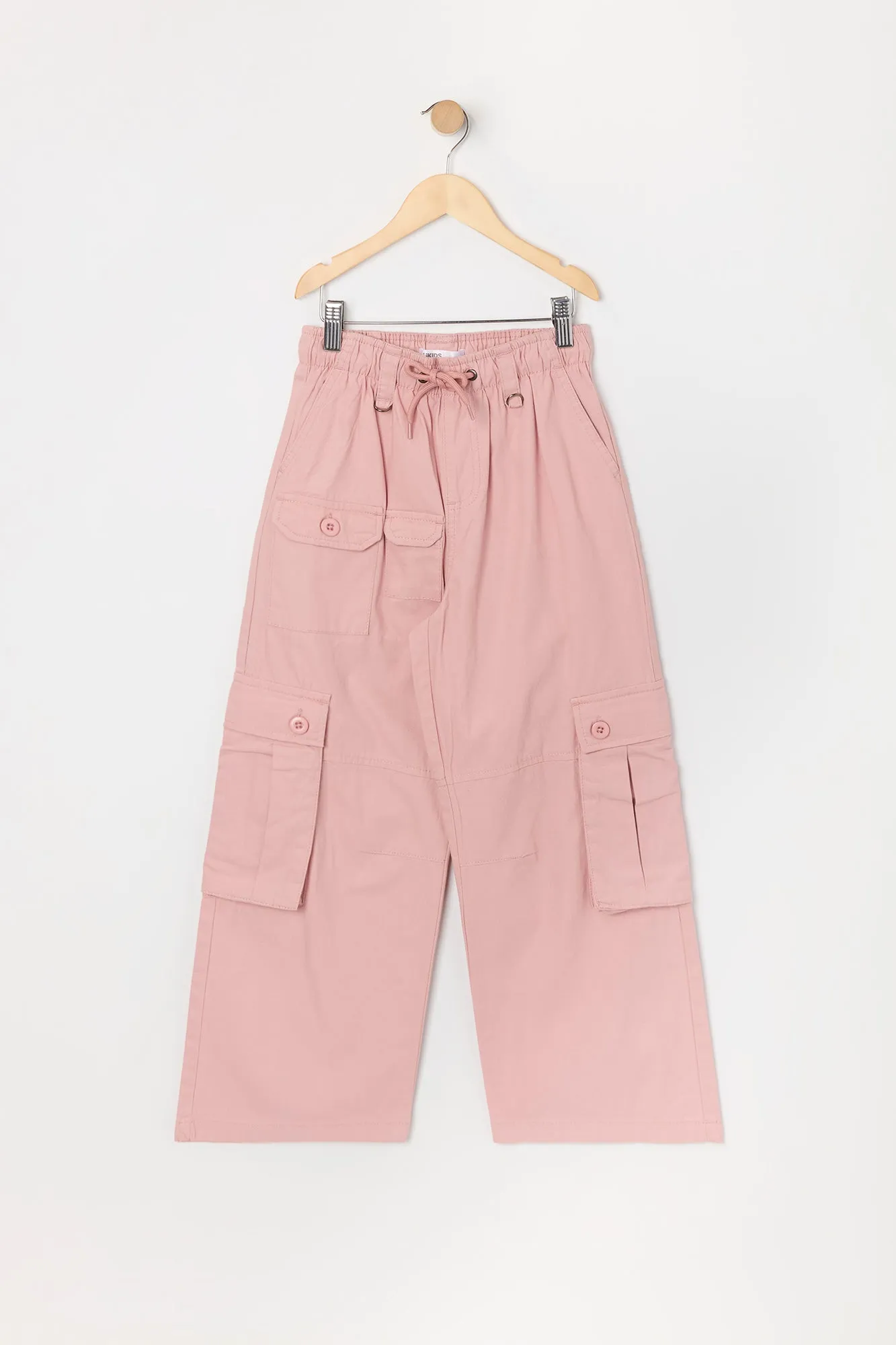 Girls Multi Pocket Wide Leg Cargo Pant