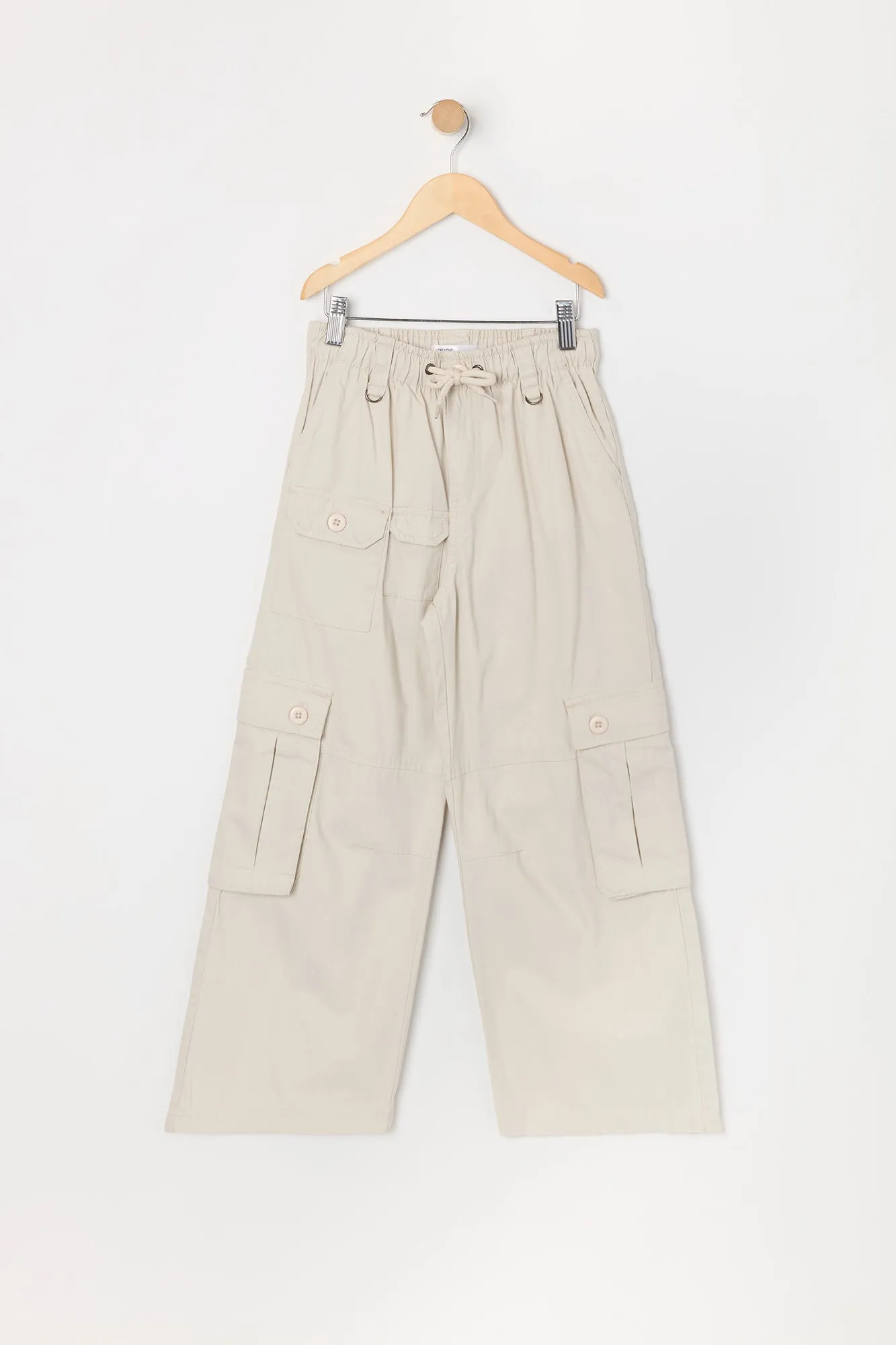 Girls Multi Pocket Wide Leg Cargo Pant