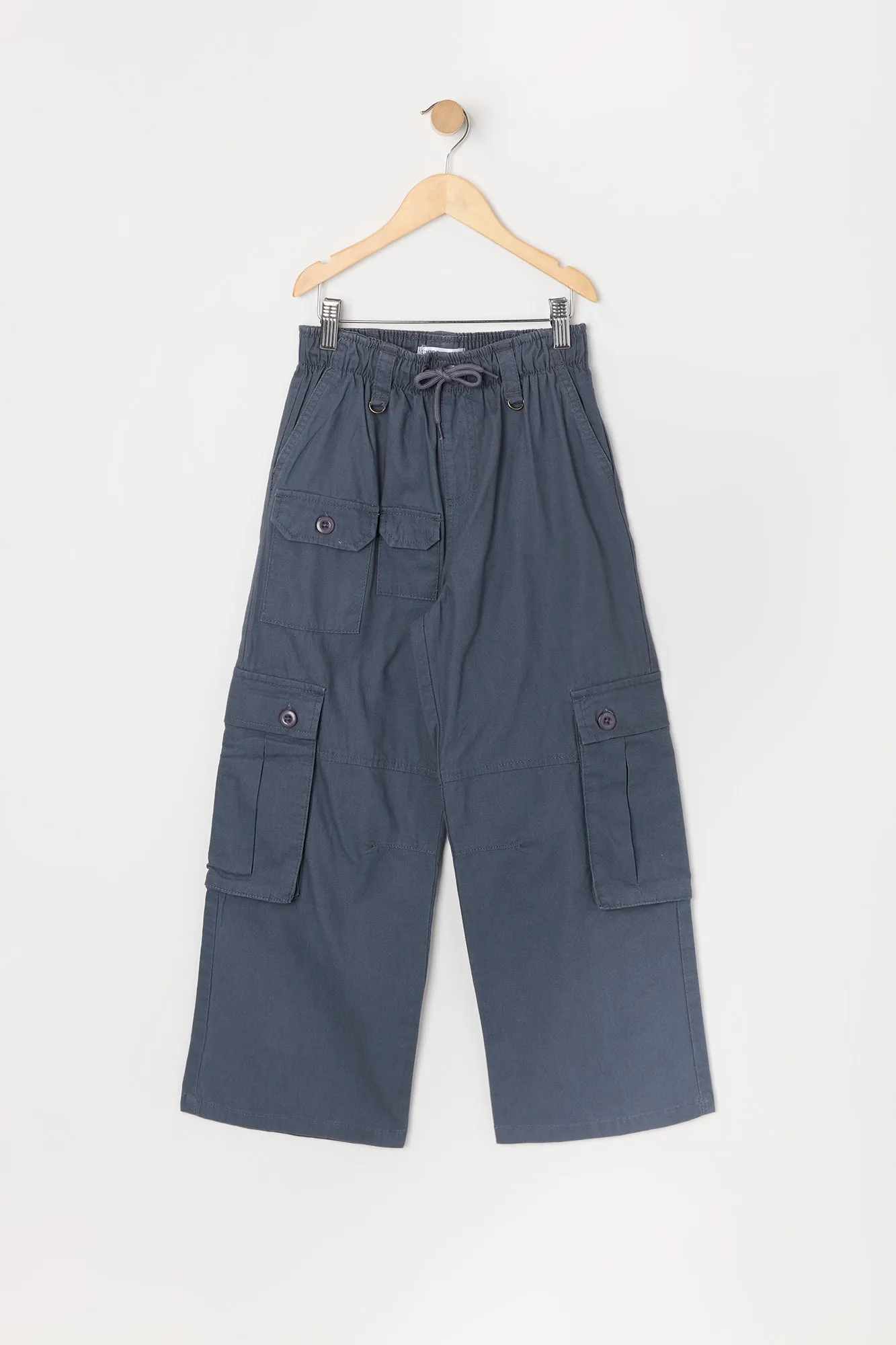 Girls Multi Pocket Wide Leg Cargo Pant