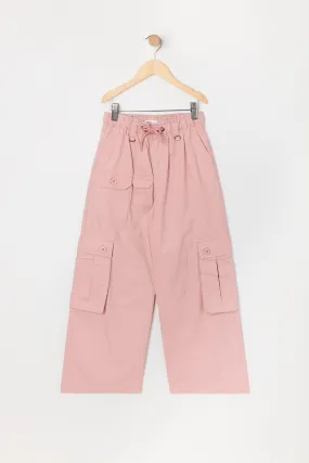 Girls Multi Pocket Wide Leg Cargo Pant