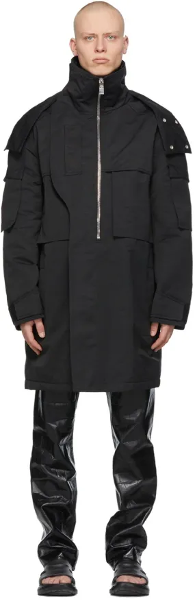 Givenchy Black Oversized Ottoman Parka Coat