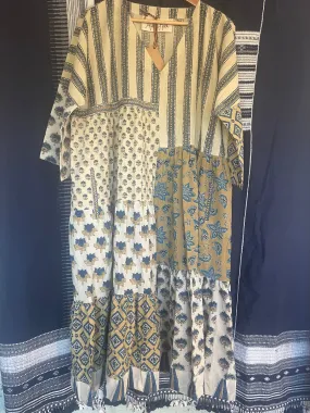 Handblock Printed Dress - AJRAKH STONE XL